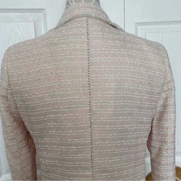 Walter Baker Boucle Blazer pink white metallic gold thread single-breast size L - Picture 8 of 16